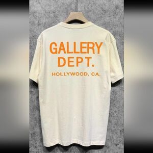 Brand New Lite Gallery Dept. Cream T-Shirt with Orange Print 019.L